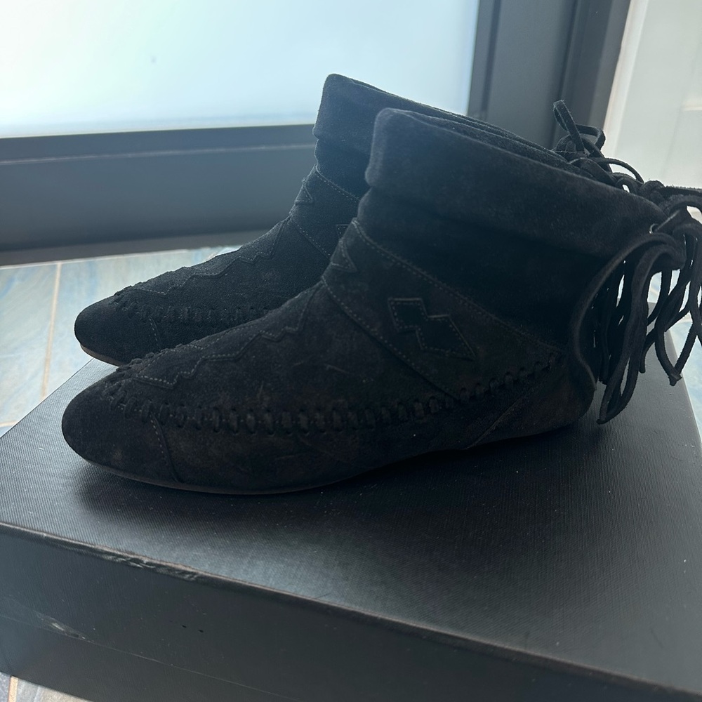 NEW Saint Laurent Nino Fringe suede bootie 36 $845